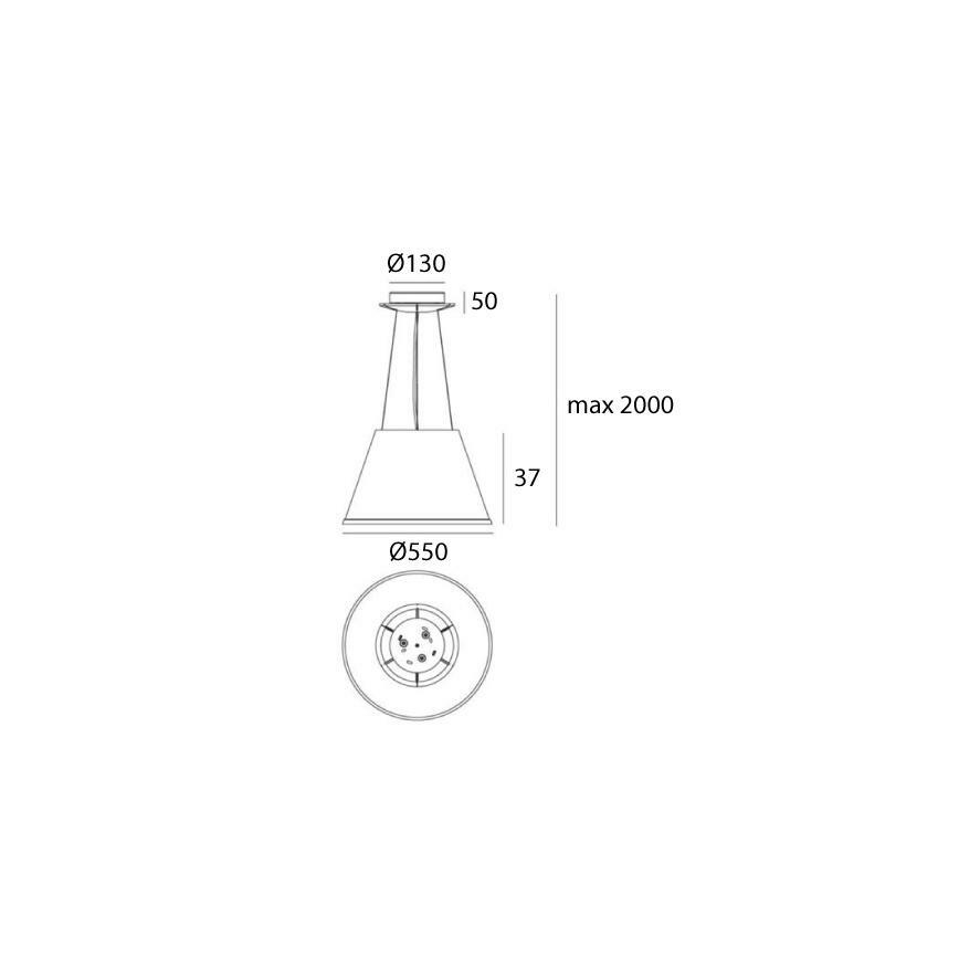 Artemide 1124110A - Luster na sajli CHOOSE MEGA 3xE27/12W/230V fi 55 cm bela