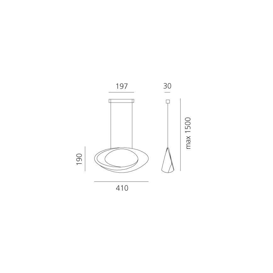 Artemide 1182010A - prigušiva LED viseći luster na sajli CABILDO LED/44W/230V 3000K