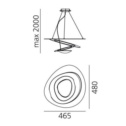 Artemide 1249020A - LED prigušiva viseća lampa na kablu PIRCE LED/27W/230V 3000K zlatna