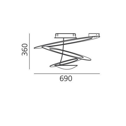 Artemide 1255110A - LED prigušiva stropna svetiljka PIRCE LED/44W/230V 3000K bela