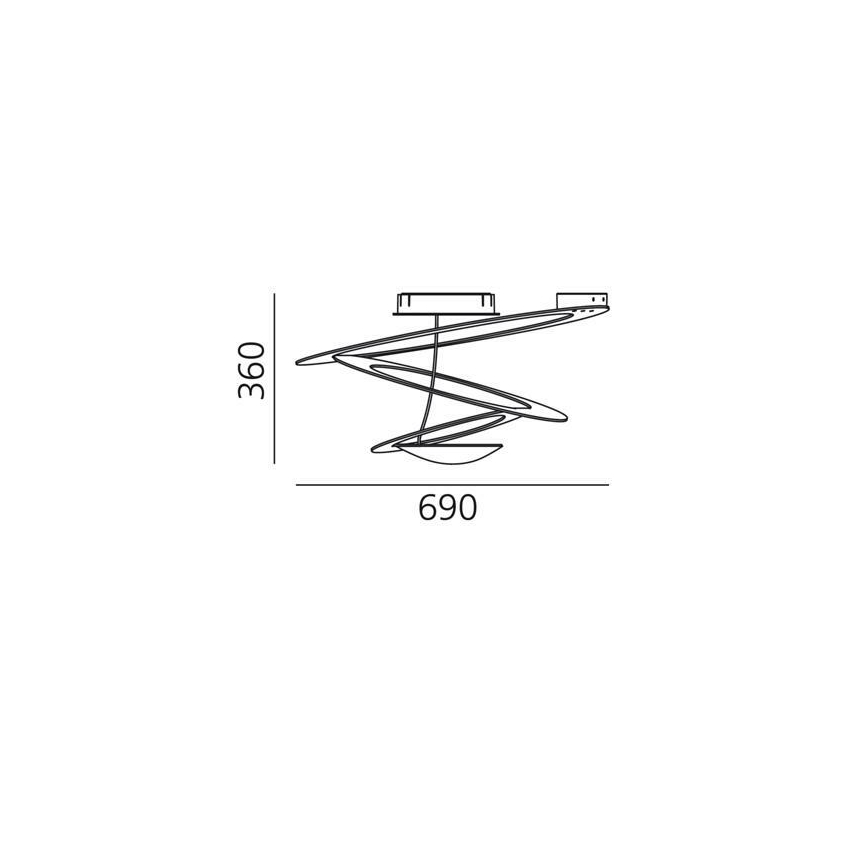 Artemide 1255110A - LED prigušiva stropna svetiljka PIRCE LED/44W/230V 3000K bela