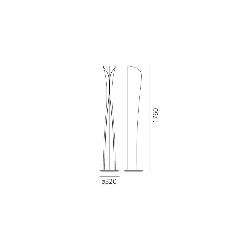 Artemide 1361010A - LED podna lampa CADMO LED/44W/230V + 1xGU10/10W/230V crna