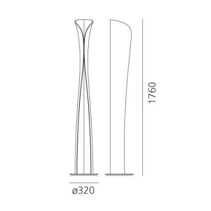 Artemide 1361020A - LED podna lampa CADMO LED/44W/230V + 1xGU10/10W/230V bela