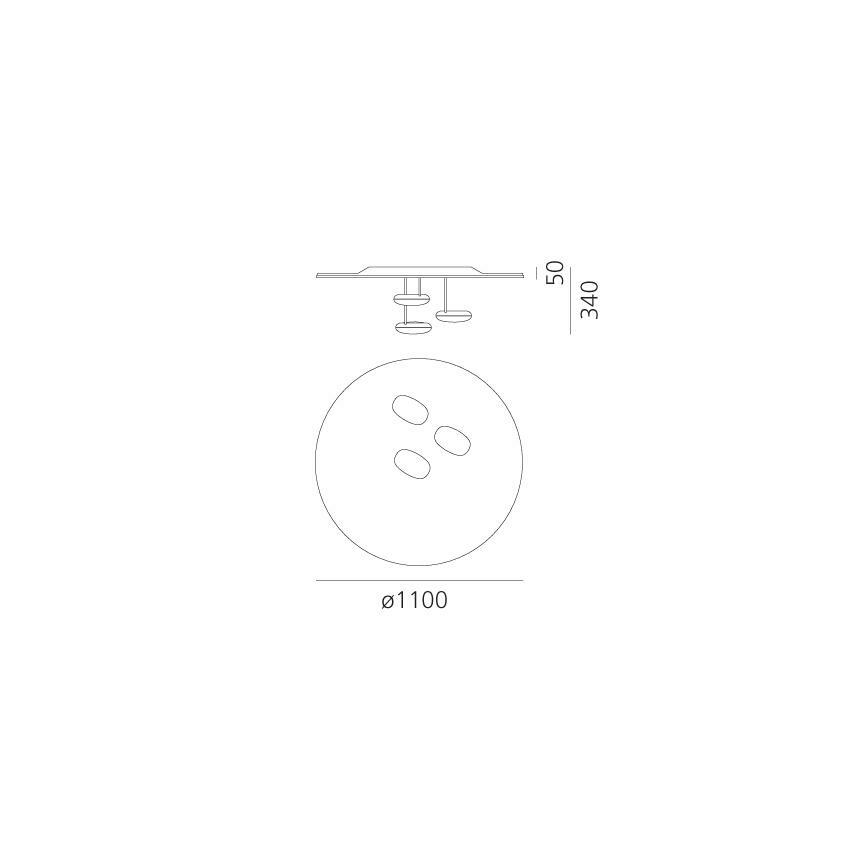Artemide 1474110A - LED prigušiva stropna svetiljka DROPLET LED/87W/230V 3000K