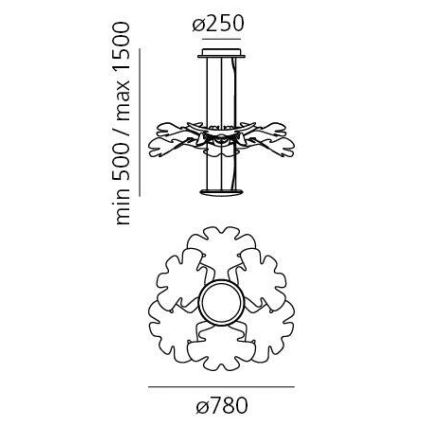 Artemide 1628010APP - LED prigušiva luster na sajli CHLOROPHILIA LED/44W/230V 3000K