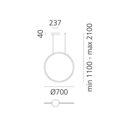 Artemide 1992030APP - LED prigušiva luster na sajli DISCOVERY LED/40W/230V 3000K crna