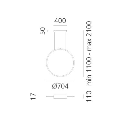 Artemide 1992230IN1APP - LED prigušiva luster na sajli DISCOVERY LED/42W/230V 2700K crna