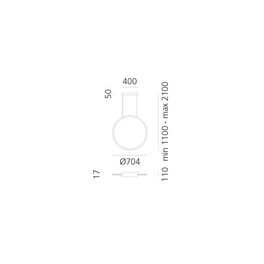 Artemide 1992230IN1APP - LED prigušiva luster na sajli DISCOVERY LED/42W/230V 2700K crna