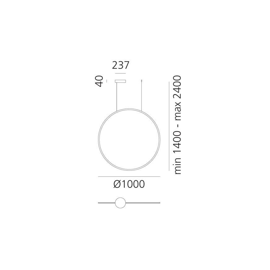Artemide 1993010APP - LED luster sa prigušivačem na sajli DISCOVERY LED/60W/230V 3000K antracit