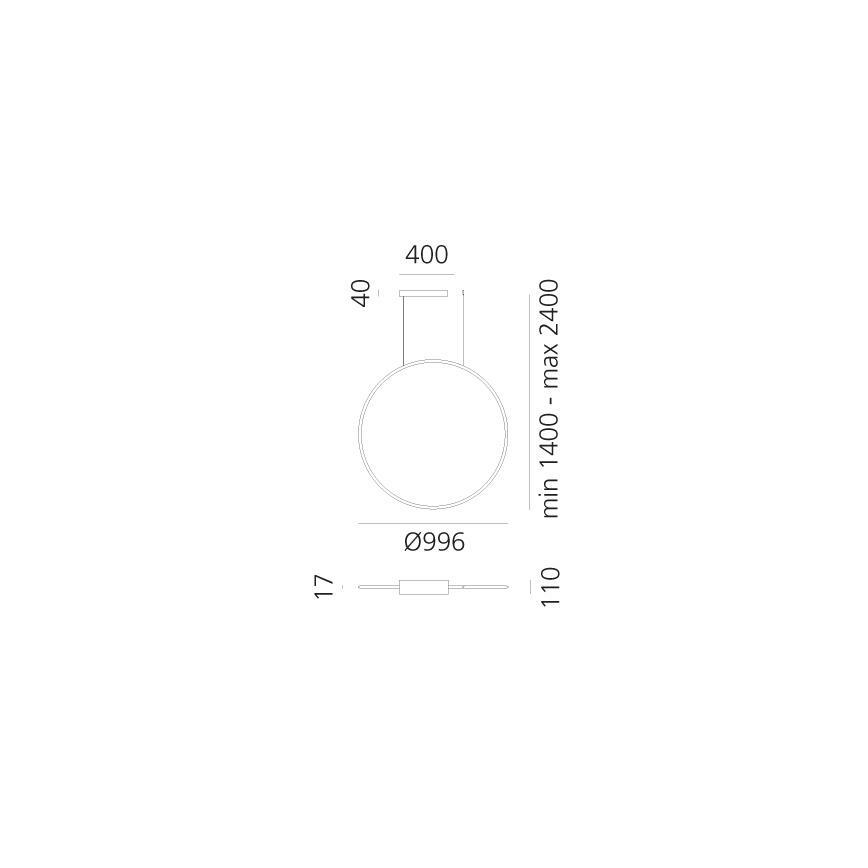 Artemide 1993230APP - LED prigušiva viseći luster na sajli DISCOVERY LED/71W/230V 2700-6500K crna