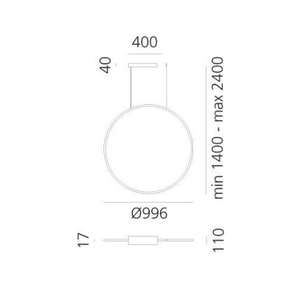 Artemide 1993330APP - LED RGBW prigušiva luster na sajli DISCOVERY LED/59W/230V 2700-6500K crna