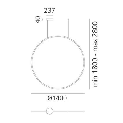 Artemide 1994010APP - LED prigušiva viseći luster na sajli DISCOVERY LED/80W/230V 3000K antracit