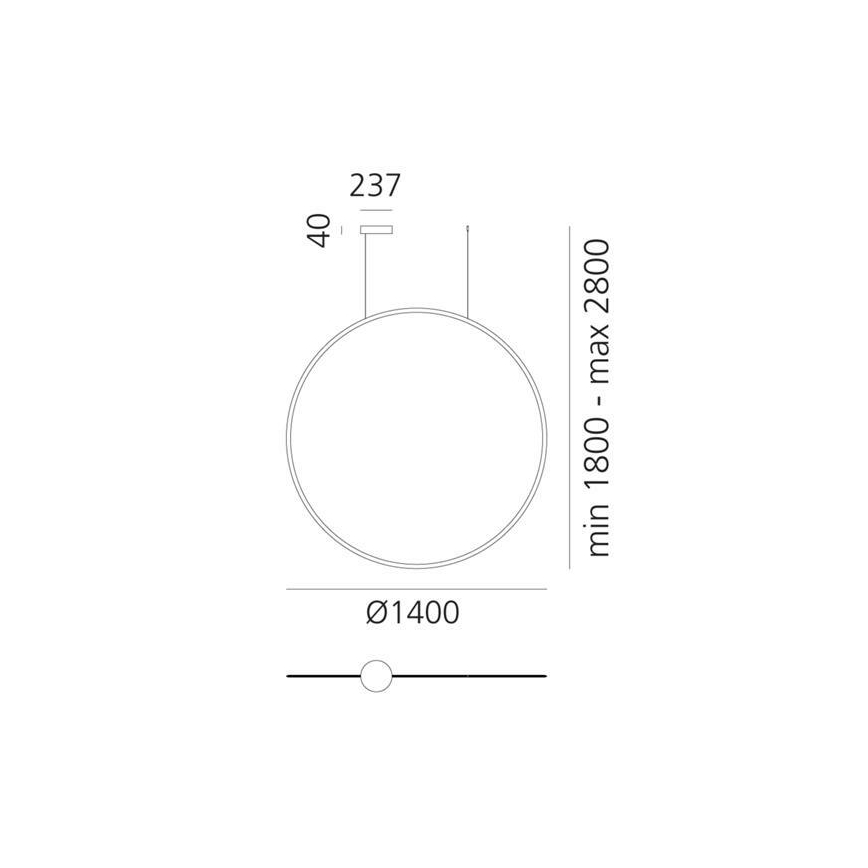 Artemide 1994010APP - LED prigušiva viseći luster na sajli DISCOVERY LED/80W/230V 3000K antracit