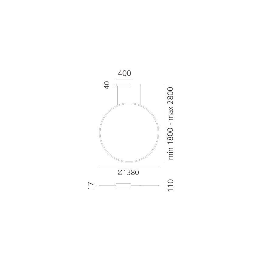 Artemide 1994330APP - DISCOVERY LED RGBW prigušiva luster na sajli LED/79W/230V 2700-6500K crna