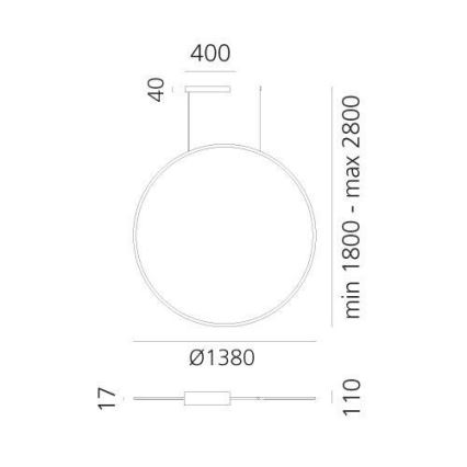 Artemide 1994360APP - LED RGBW prigušiva luster na sajli DISCOVERY LED/79W/230V 2700-6500K bronzana