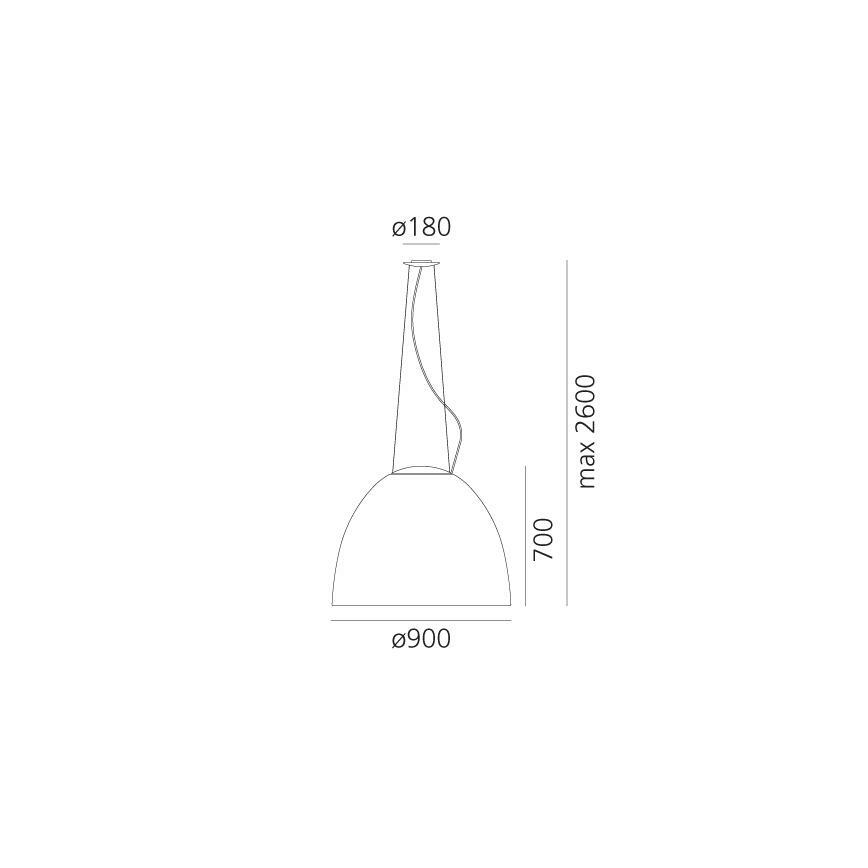 Artemide A242910 - Luster na sajli NUR 2xR7s/11W/230V siva