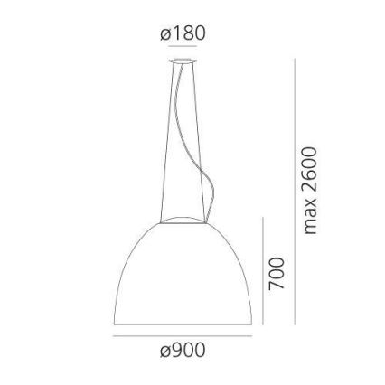 Artemide A243200 - LED prigušiva luster na sajli NUR LED/80W/230V 3000K prečnik 90 cm antracit