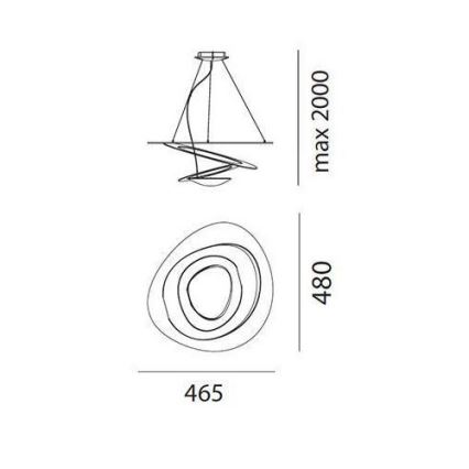 Artemide AR 1249010A - LED prigušiva luster na sajli PIRCE MICRO LED/27W/230V