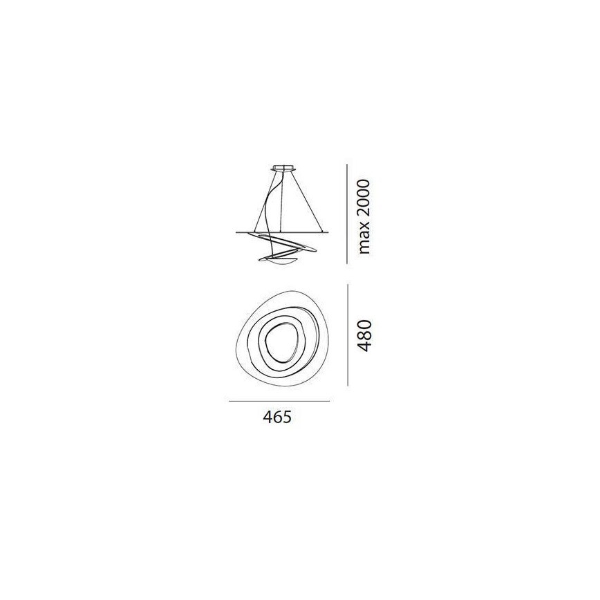 Artemide AR 1249010A - LED prigušiva luster na sajli PIRCE MICRO LED/27W/230V