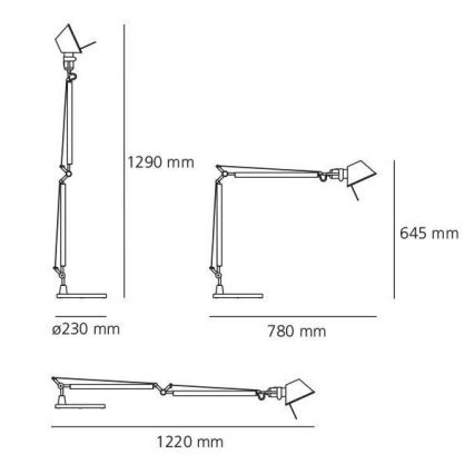 Artemide AT0091A+AT0091B - Stolna lampa TOLOMEO 1xE27/70W/230V