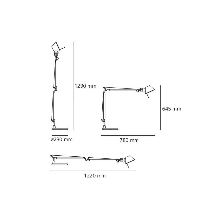Artemide AT0091A+AT0091B - Stolna lampa TOLOMEO 1xE27/70W/230V