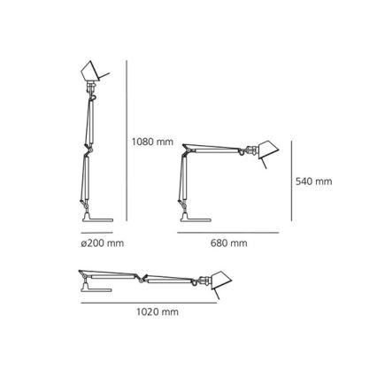 Artemide AT0093A+AT0093B - Stolna lampa TOLOMEO MINI 1xE27/70W/230V