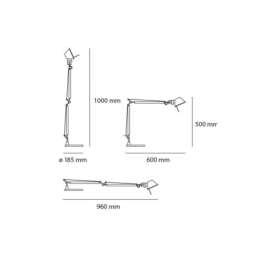 Artemide AT0098A+AT0098B - LED  Prigušiva stolna lampa TOLOMEO MIDI 1xLED/9W/230V