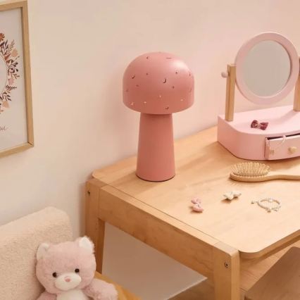 Atmosphera - Dečija stona lampa STARRY MUSHROOM 1xE14/25W/230V ružičasta