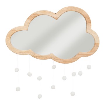 Atmosphera - Dečije zidno ogledalo CLOUD 40x36 cm, od drveta kaučukovca
