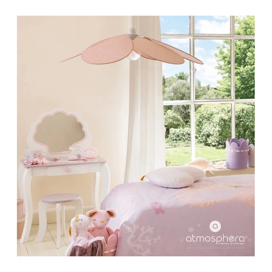 Atmosphera - Dečiji luster na sajli PETAL 1xE27/40W/230V prečnik 64 cm ružičasta