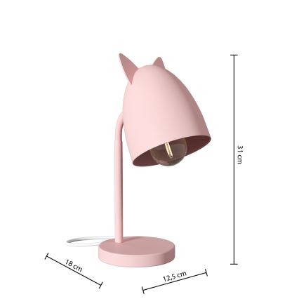 Atmosphera - Dečja stona lampa OREILLES 1xE14/40W/230V ružičasta