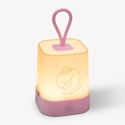 Atmosphera - LED dodirna dečija punjiva noćna svetiljka RABBIT LED/3,7V 1200 mAh ružičasta