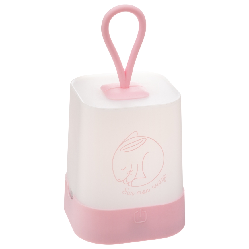 Atmosphera - LED dodirna dečija punjiva noćna svetiljka RABBIT LED/3,7V 1200 mAh ružičasta