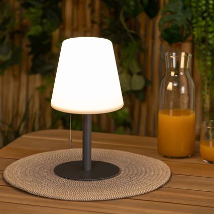Atmosphera - LED RGBW punjiva spoljašnja stona lampa ZACK LED/3,7V 1200 mAh IP44 crna