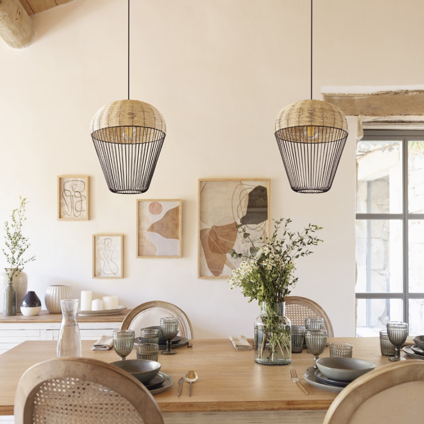 Atmosphera - Luster na sajli ANEA 1xE27/40W/230V ratan