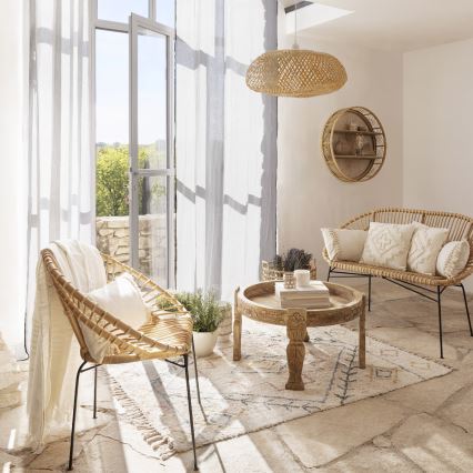 Atmosphera - Luster na sajli BEDDY 1xE27/40W/230V bambus