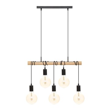 Atmosphera - Luster na sajli JAKE 5xE27/40W/230V borovina