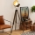 Atmosphera - Podna lampa EBOR 1xE27/25W/230V borovina/mesing