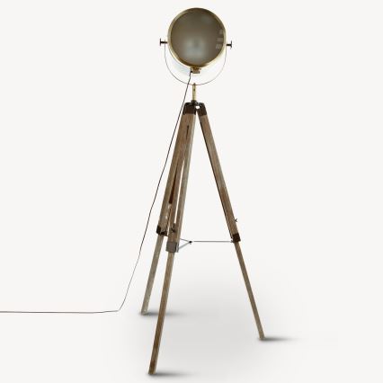 Atmosphera - Podna lampa EBOR 1xE27/25W/230V borovina/mesing
