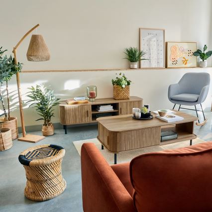 Atmosphera - Stojeća lampa PALM 1xE27/60W/230V bambus/konoplja