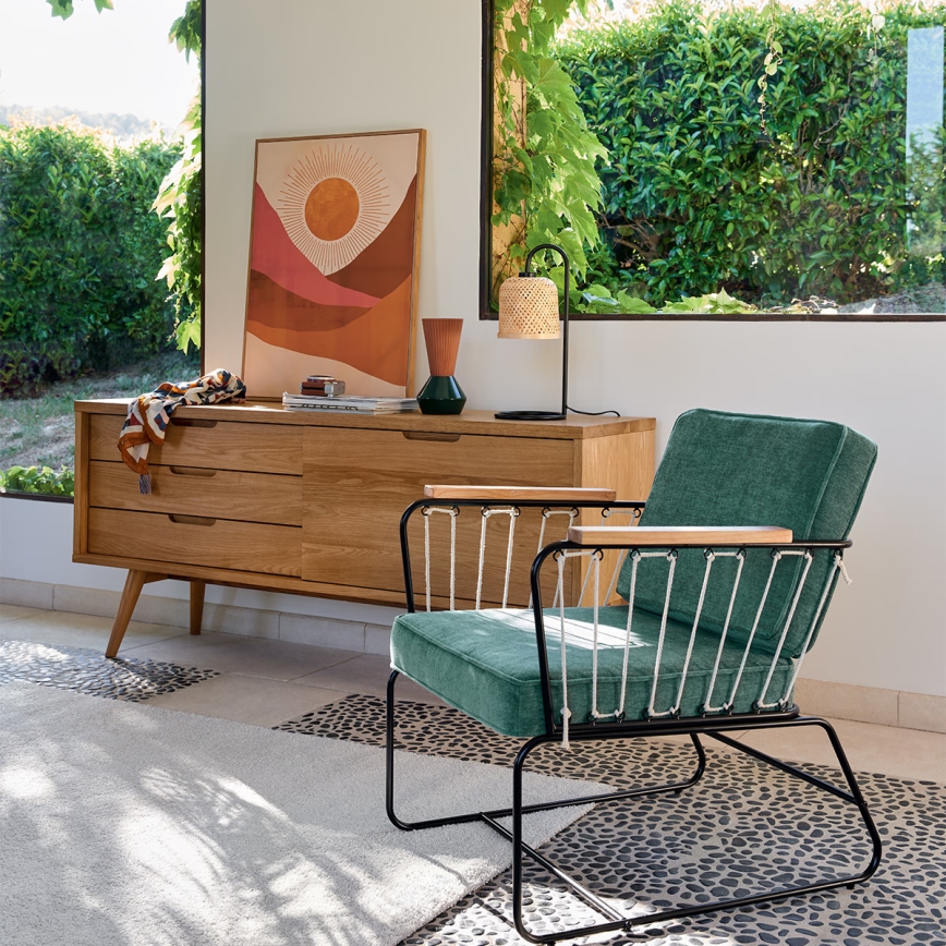 Atmosphera - Stona lampa ALI 1xE27/25W/230V bambus