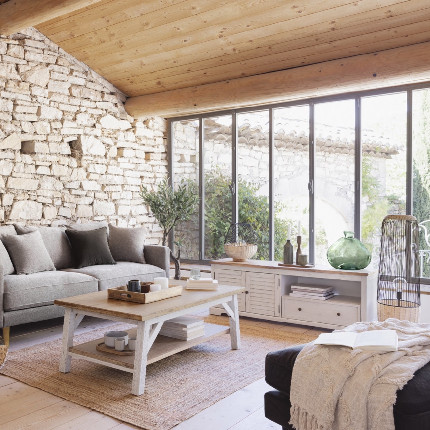 Atmosphera - Stona lampa ANEA 1xE27/40W/230V ratan