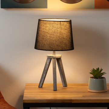 Atmosphera - Stona lampa MINI 1xE14/25W/230V borovina/crna