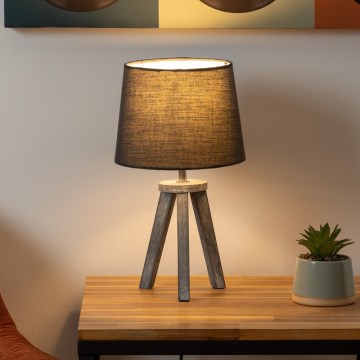 Atmosphera - Stona lampa MINI 1xE14/25W/230V borovina/siva