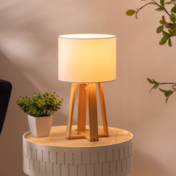 Atmosphera - Stona lampa MOLU 1xE27/25W/230V borovina/bela