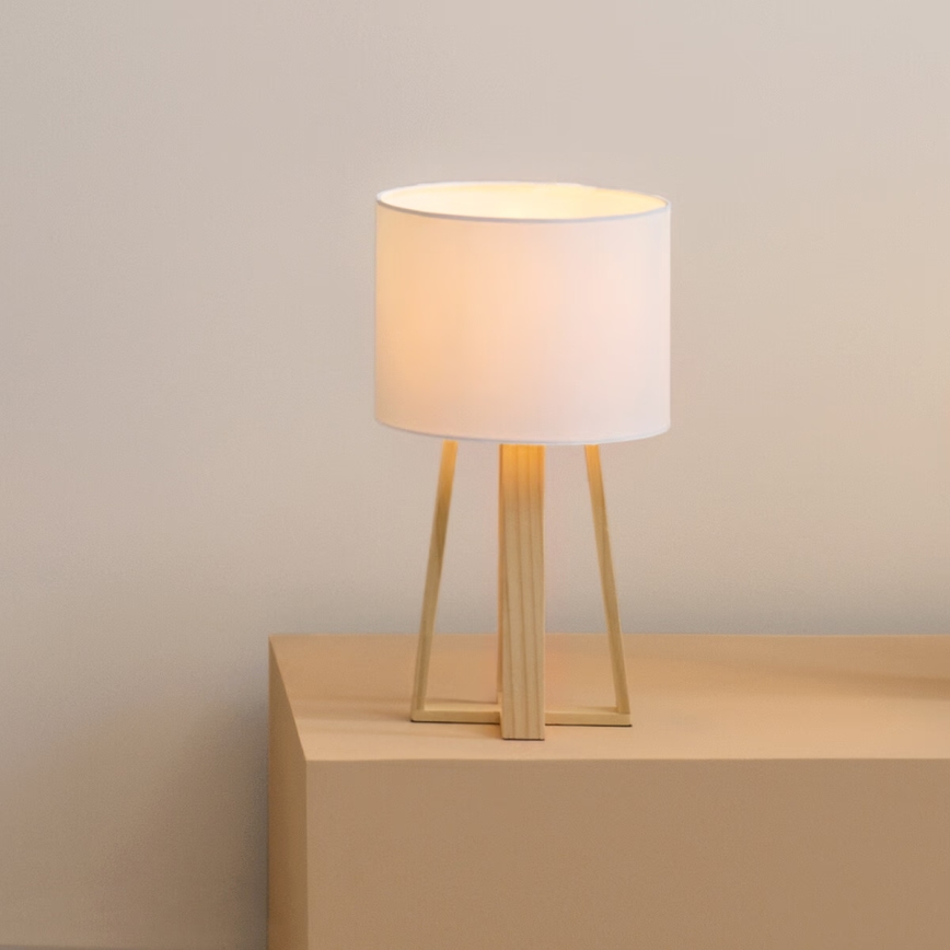 Atmosphera - Stona lampa MOLU 1xE27/25W/230V borovina/bela