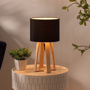 Atmosphera - Stona lampa MOLU 1xE27/25W/230V borovina/crna