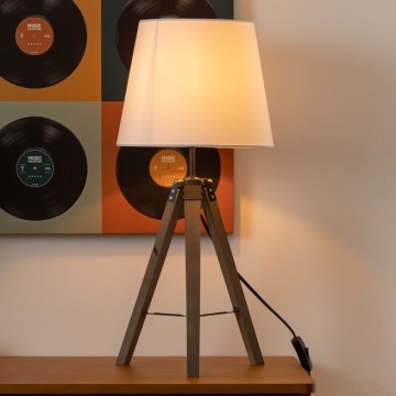 Atmosphera - Stona lampa RUNO 1xE27/25W/230V drvo/bela