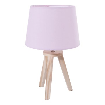 Atmosphera - Stona lampa TRIPOD 1xE14/40W/230V borovina/ružičasta