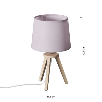 Atmosphera - Stona lampa TRIPOD 1xE14/40W/230V borovina/ružičasta